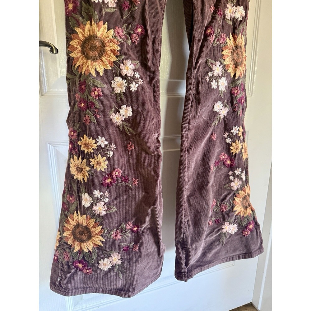 Driftwood x Free People Elsie Jumpsuit Size Medium Embroidered Floral NEW - Picture 4 of 15